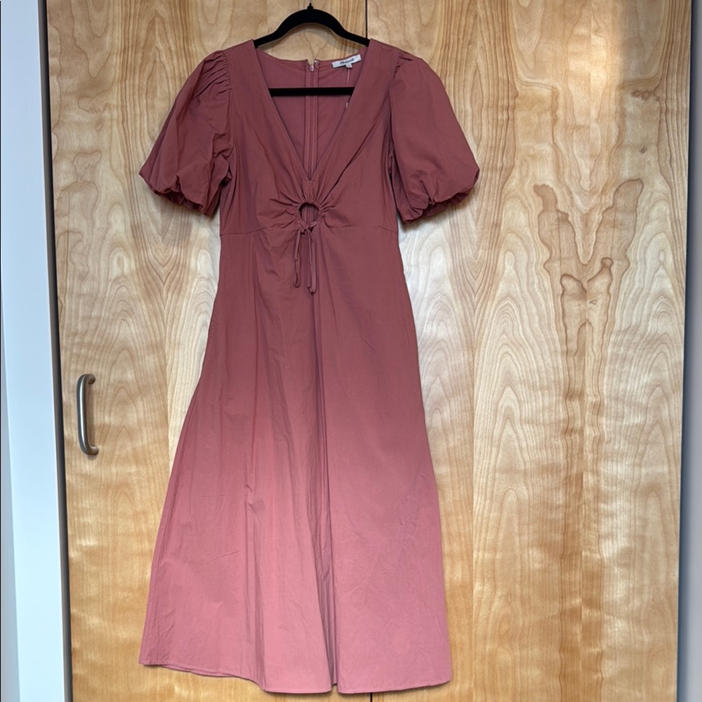 Madewell Elegant Mauve Puff Sleeve Dress - Picture 1 of 3